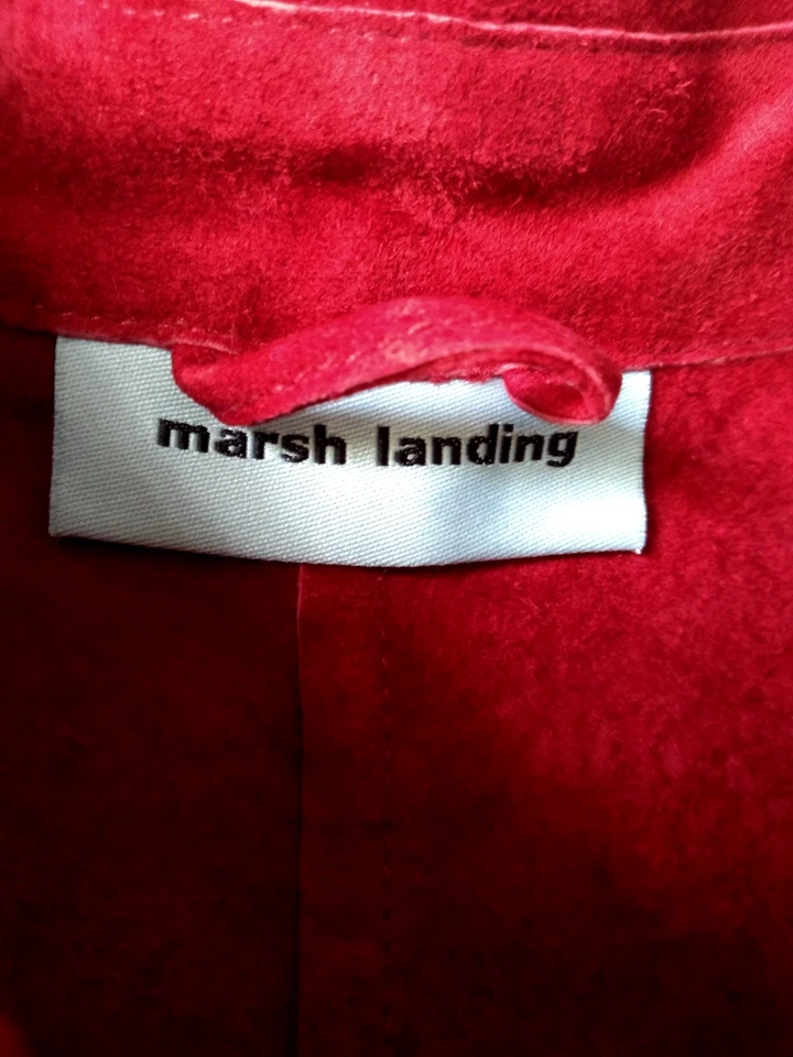 Marsh Landing Women's Red 100% Suede Leather Shirt size M - Image 4 of 4