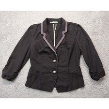 Maurices Blazer Jacket M Women's Black Cotton Blend