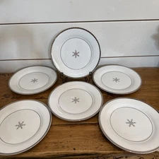 Set of 6 Target Holiday 2010 First Frost Snowflake 9" Salad Plates