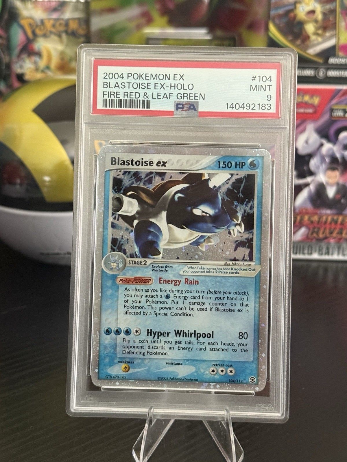Pokémon Blastoise ex 104/112 EX FireRed & LeafGreen Ultra Rare Holo PSA 9