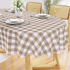 Oval Table Cloth, Waterproof Vinyl Tablecloth with Flannel Backing, Wipeable Buf