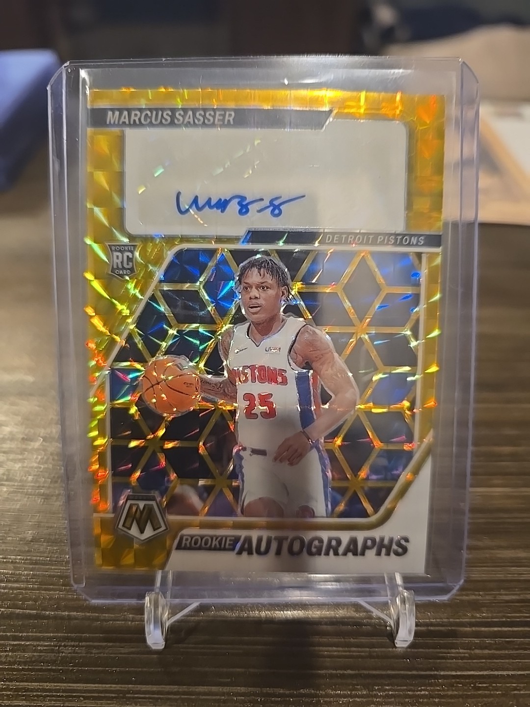 2023-24 Panini Mosaic Marcus Sasser Rookie Autographs RA-SAS Gold 01/10 RC Auto!