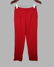 ST. JOHN Size 6 Bright Red Pants Santana USA Knit Slacks NEEDS HEM