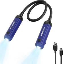 WORKPRO 300LM Rechargeable Neck Light Hands-Free 3 Brightness Level Bendable Arm