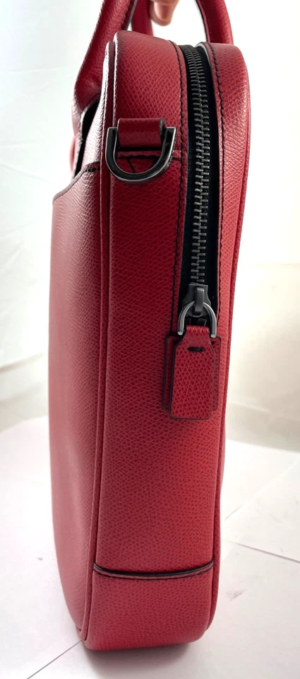 Michael Kors Warren компактный кожаный портфель для переноски ноутбука сумка красный Reg $398 новый - Изображение 3 из 4