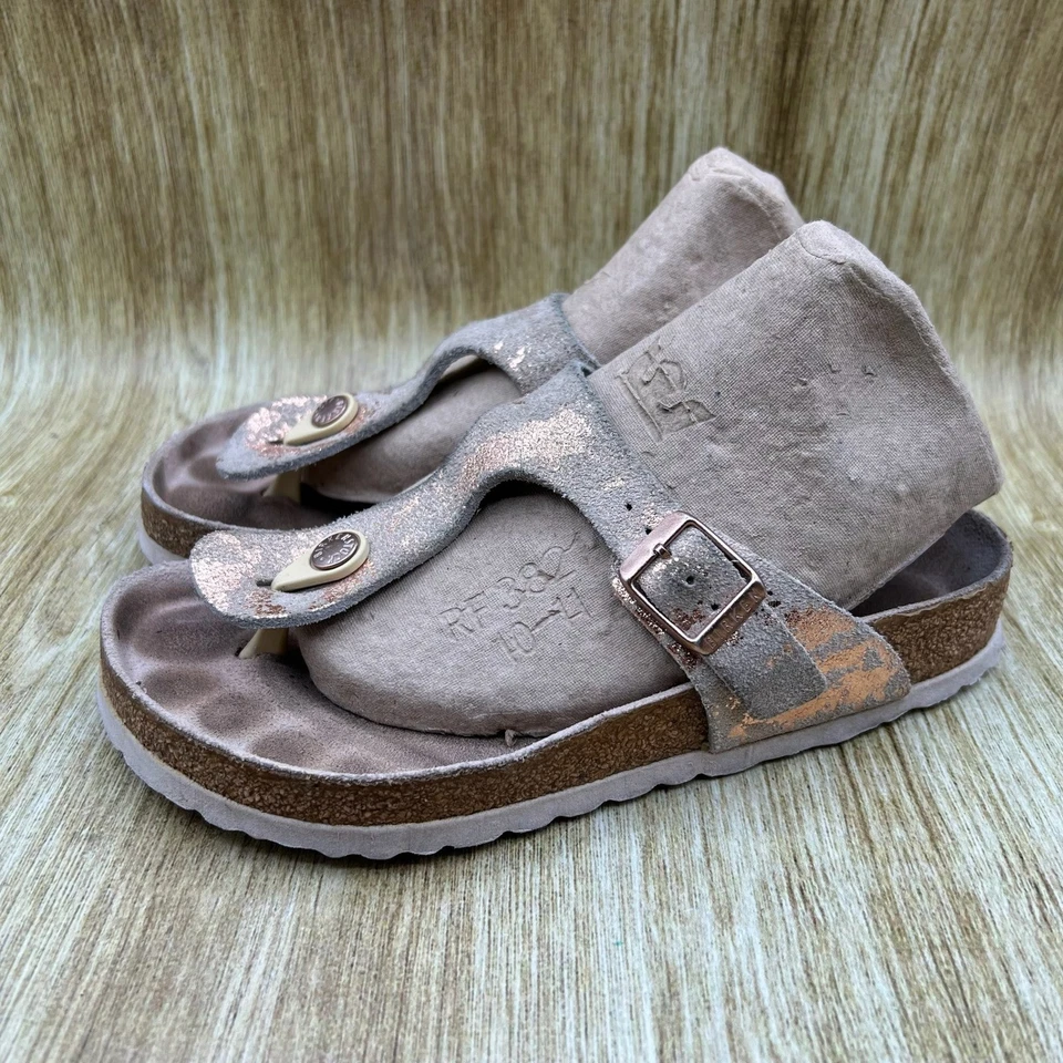 Sandalias Birkenstock Gizeh para mujer talla 5 EU 36 beige metálico tanga informales Foto 3 de 4
