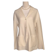 Jones New York EssentialsWool Cream Beige Country Sz LP Blazer Jacket