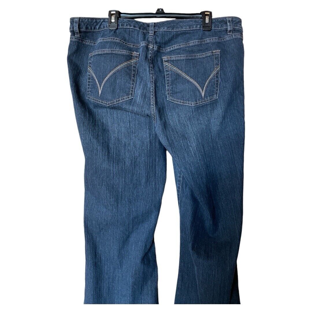Venezia Plus Size Stretch Flare Jeans Dark Wash S… - image 2