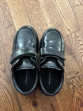 Little Boy Black Dress Shoes French Toast Hook Loop Closure 13M