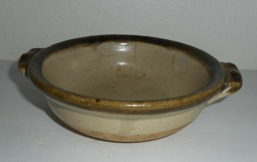 MASHIKO Ware Japanese Art Pottery Glazed Bowl W Handle Stoneware Brown Signed - Picture 1 of 9