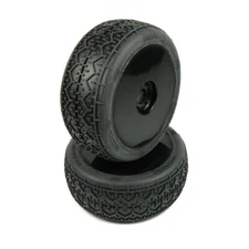 Performa Racing Beams 1/8 Buggy Mounted Tires (Purple Compound) (BLK Wheel) 1pr