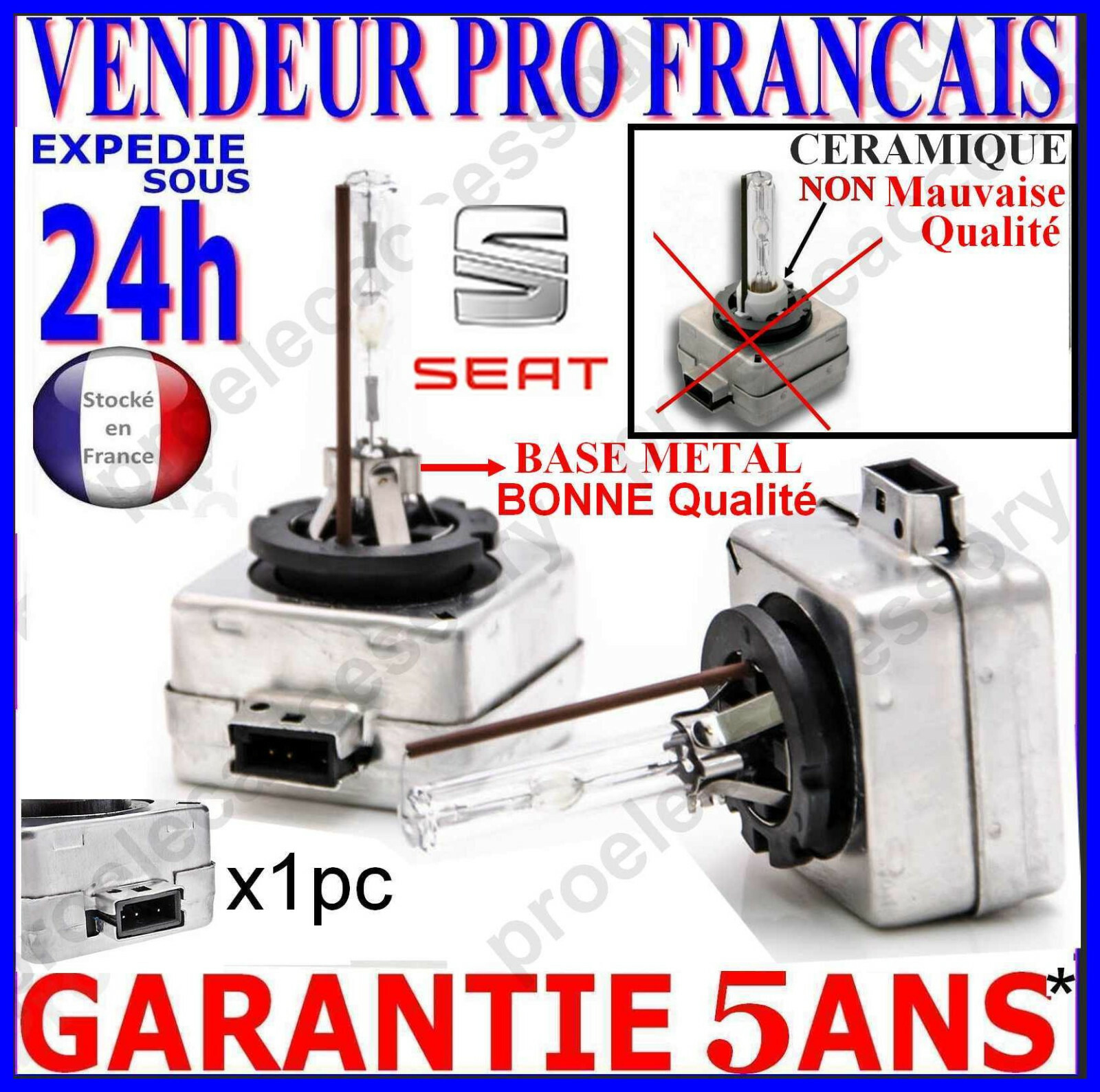 Ampoule D3S xénon 35W lampe feu phare de rechange Seat 12V