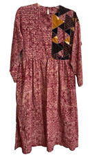 Marketplace India Patchwork Midi Dress Size S Dignity Not Charity Geometric