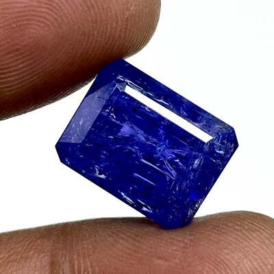 Selene Gems 16.92 Cts Natürlicher Tansanit Smaragdschliff Blau A+ Edelstein