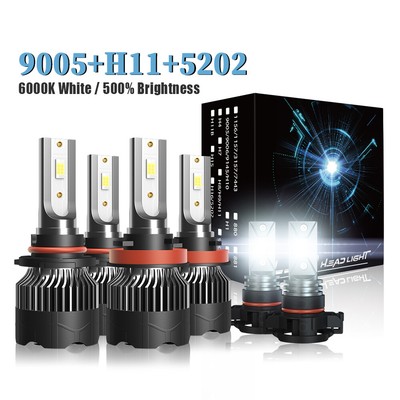 Para For Chevy Tahoe 2007-2014 6000K LED faro Hi / Lo + luz antiniebla bombillas