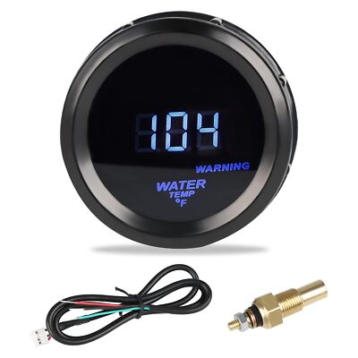 ESUPPORT Universal Car Motor 2" 52mm Digital Blue LED Light Display Oil Temp Temperature Gauge Meter Fahrenheit F In | Whizz Oil Temperature - Foto 5