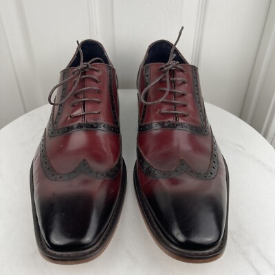 ASHER GREEN Men Genuine Burnished Leather Perforated Wingtip Burgundy Oxfords Asher Green Mens Genuine Leather Perforated Wingtip... | Depop main image 3