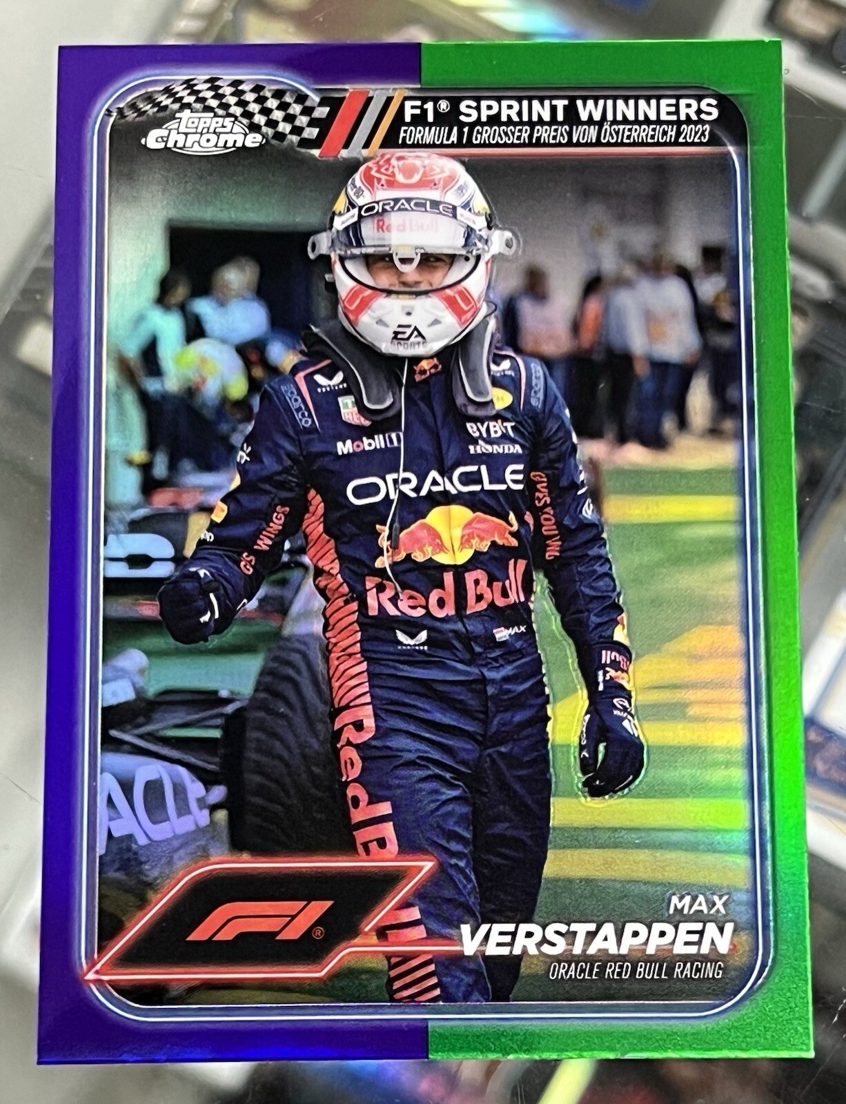 2024 Topps Chrome F1 MAX VERSTAPPEN Purple/Green Refractor Sprint Winners #149