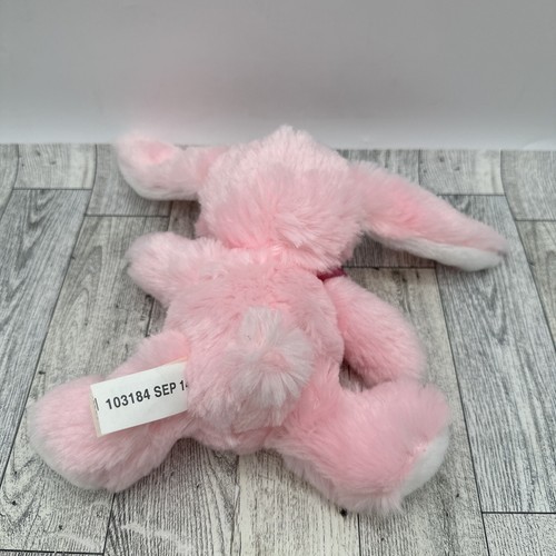 Dan Dee Bunny Rabbit Plush Stuffed Animal Toy Small Pink 8" With Bow - Picture 3 of 6
