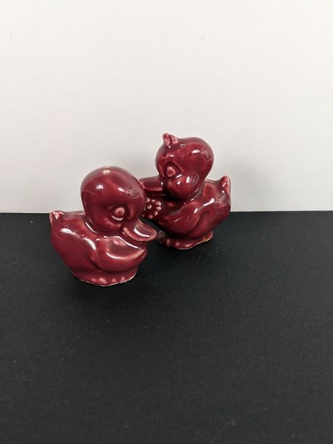 Pink Duck Salt and Pepper Shakers Pair Retro 40's 50's Pair Couple Kitchen - Picture 5 of 8