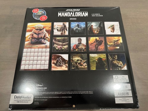 BRAND NEW Star Wars The Mandalorian Grogu 2024 Wall Calendar + Bonus Decal - Picture 2 of 2