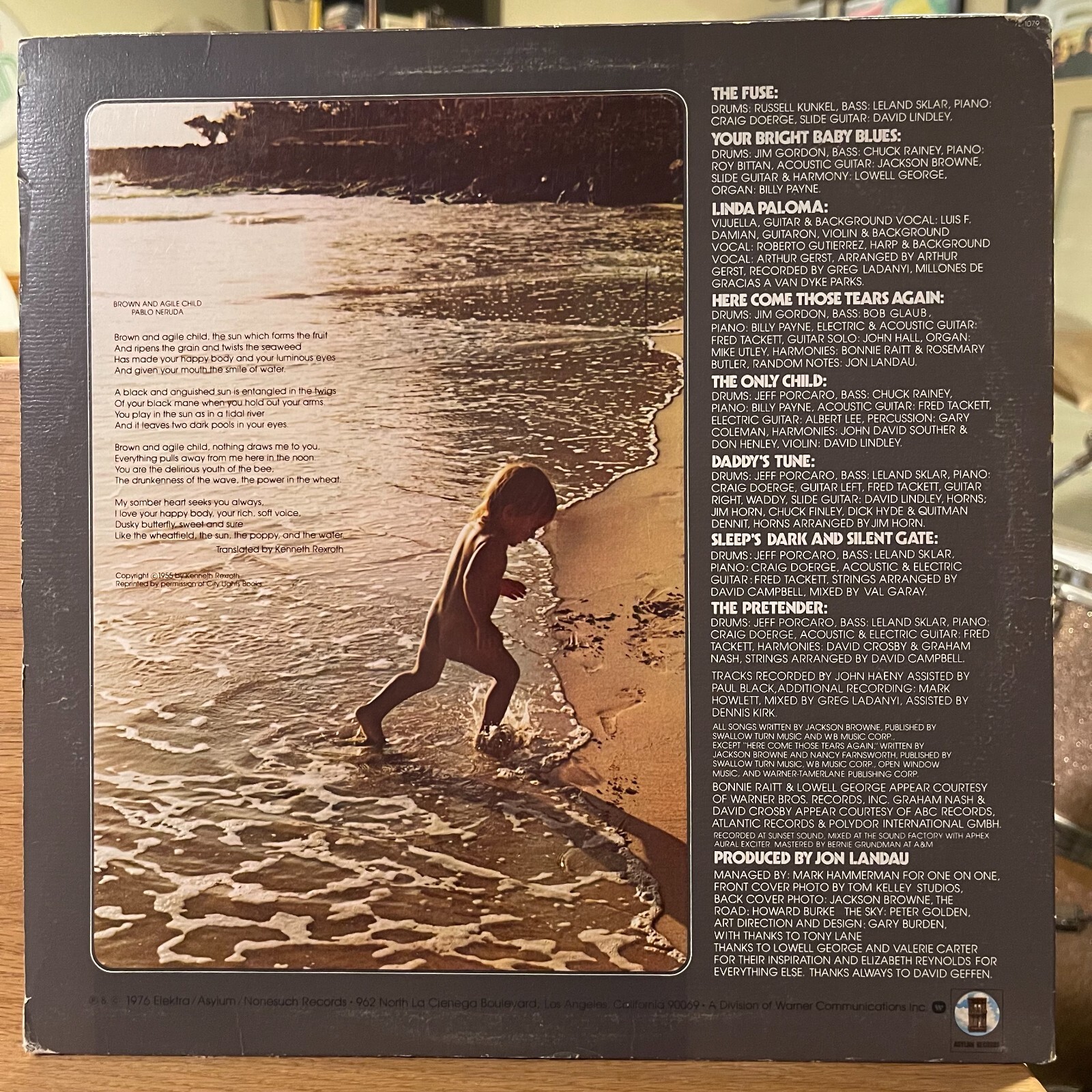 Jackson Browne The Pretender Vinyl LP Asylum 7E1079 Here Come Those