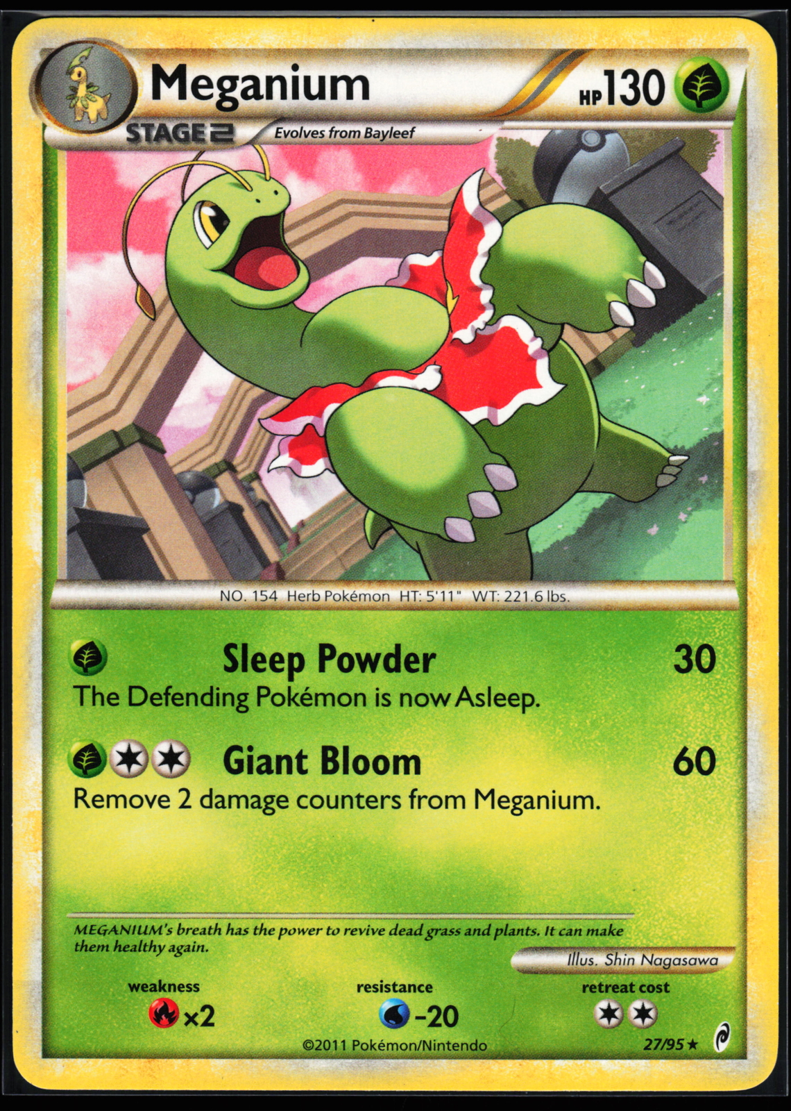 Pokemon Card - Meganium Call of Legends 27/95 Rare