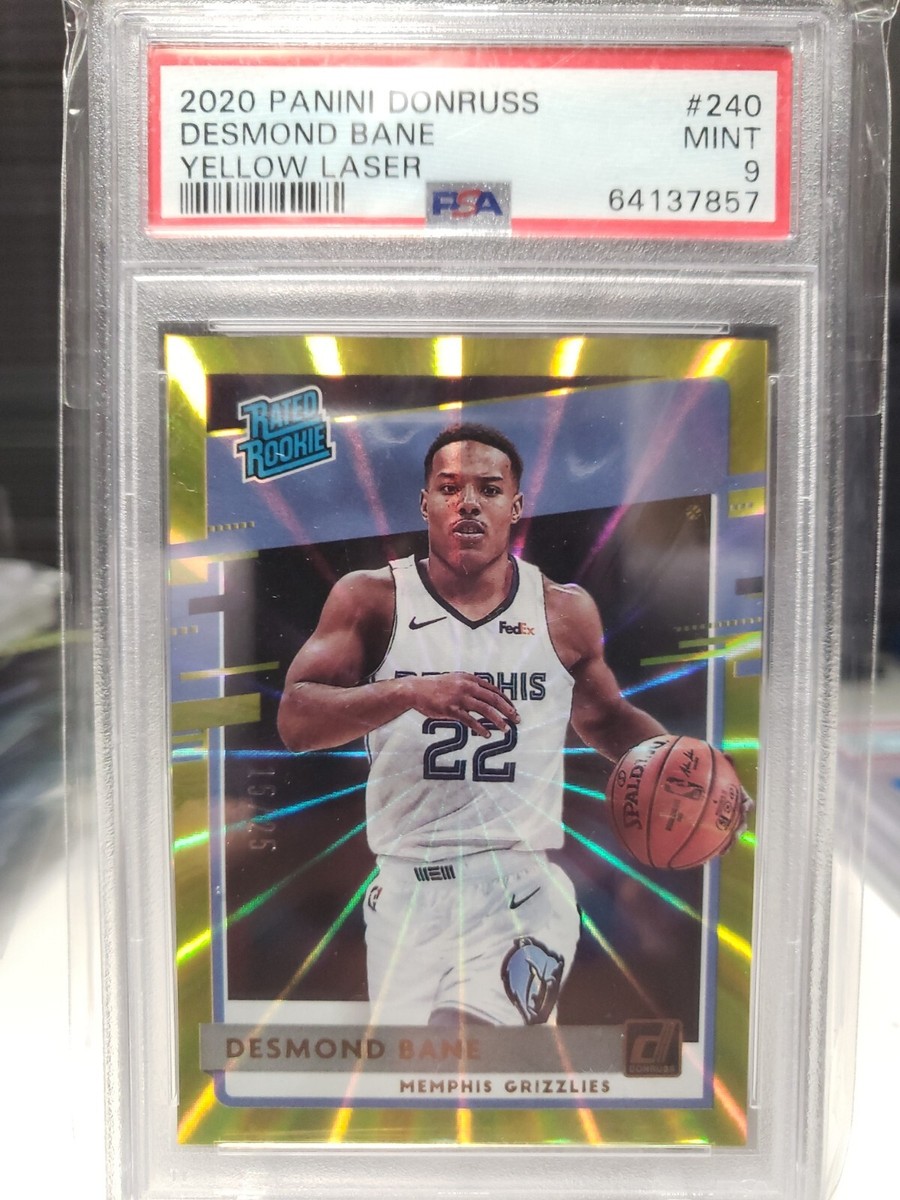 Desmond Bane 2020-21 Donruss RC #240 Rated Rookie Yellow Laser /25