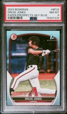 2023 Bowman Paper Prospects BP25 Druw Jones Sky Blue /499 PSA 8 NM-MT