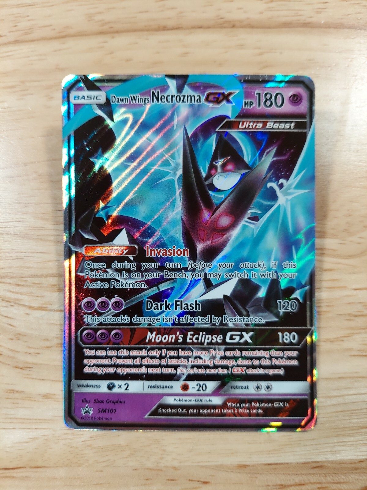Dawn Wings Necrozma SM101 NM Full Art Promo Rare Pokemon Card