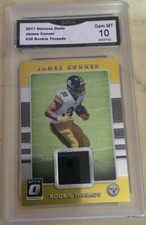 James Conner Rookie Card Rookie Card 2017 Rookie Threads Patch Gem 10 GMA. rookie card picture