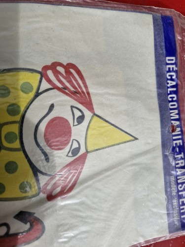 rare DÉCALCOMANIE TRANSFERT KIRI LE CLOWN ORTF JRAN IMAGE 1974 / NEUF NEW - Foto 5 di 9