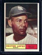 1961 Topps Baseball Card #28 Hector Lopez, New York Yankees, EX!