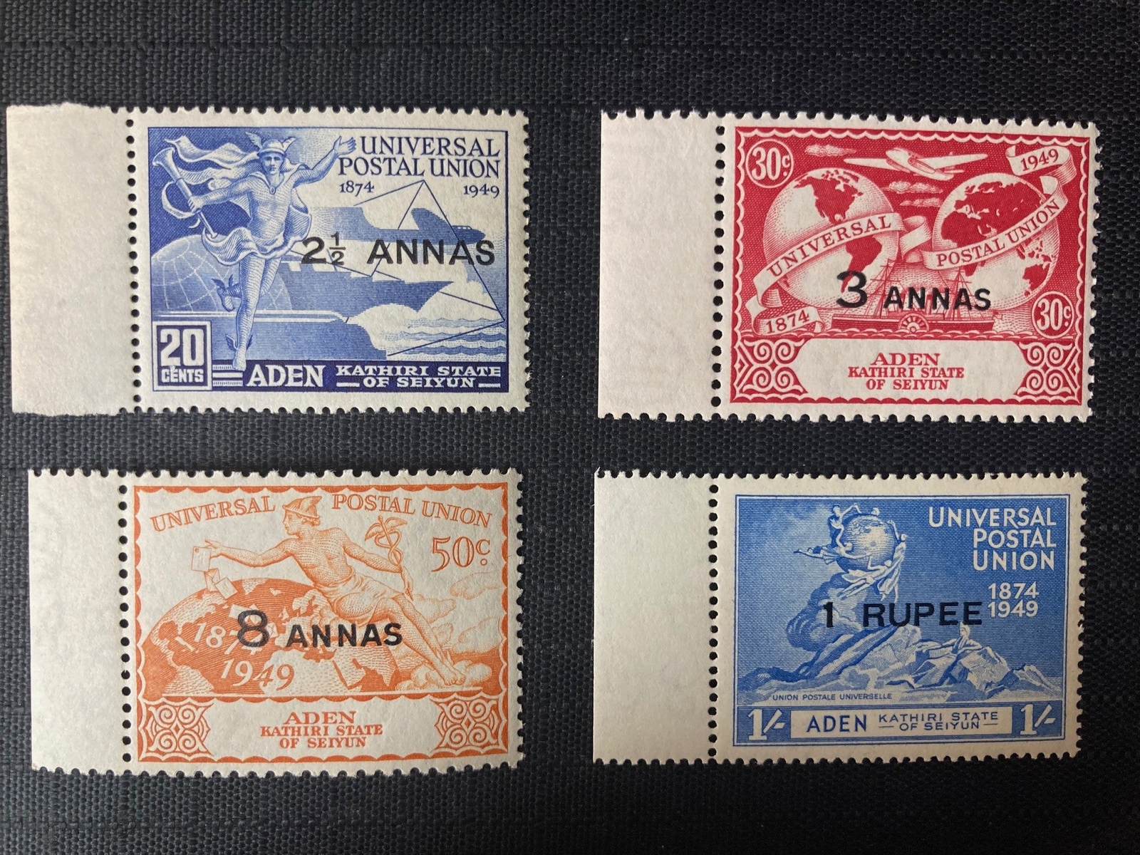 ADEN KATHIRI 1949 UPU Universal Postal Union marginal omnibus set MNH
