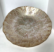 Turkish Art Glass Console Bowl, Large Sparkli...