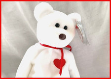 TY Beanie Baby Bear - Valentino Style 4058 - Retired in 1998- PE Pellets - MWMT
