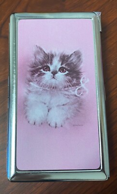 Kittens in Bows C2 100's Size Cigarette Case with lighter ID Holder Wallet
