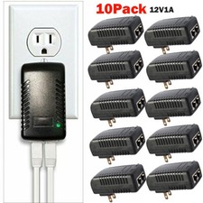 10pcs 12V 1A PoE Injector Power Over Ethernet Adapter for 802.3af Phone WLAN AP