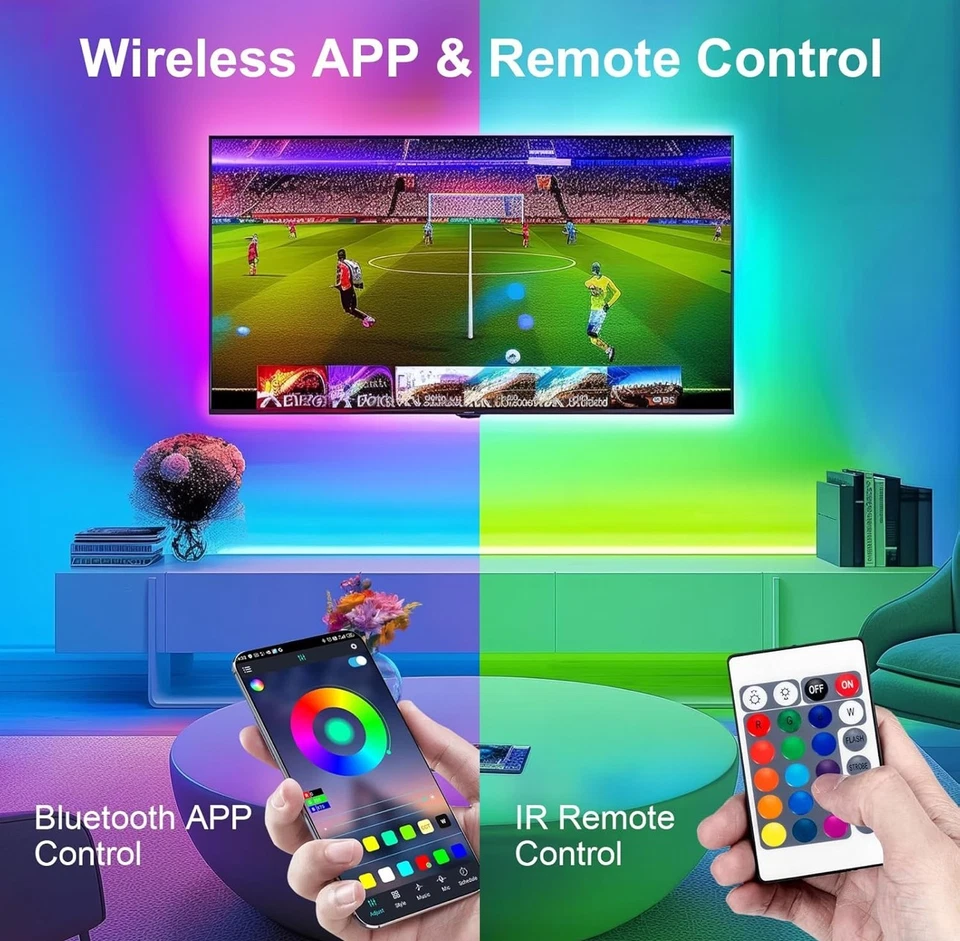 5.2ft RGB LED Light Strip with USB, Waterproof IP65 5050 SMD LED Strip Lights wi - Image 4 of 4