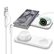 2in1 Wireless Charger Charging Pad For Samsung Galaxy S25 Z TriFold Watch 8 7 6