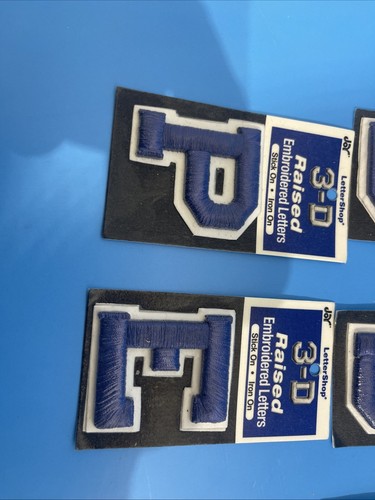 Lotto di 14 lettere ricamate 3D rialzate e monogrammi ricamati bastone su ferro - Foto 7 di 10