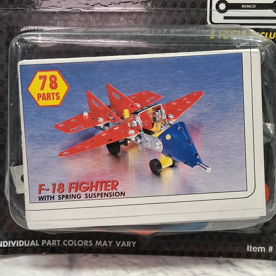 NEW Vintage 1993 Remco Steel Tec F-18 Fighter Starter Kit Construction Set #7080 - Image 2 of 4