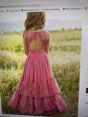 Joyfolie Mia Joy Girls Catrin Maxi Dress  Lace Boho Cottage Formal Size 8