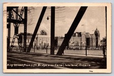 King Street Lift Bridge Canal Welland Ontario 1942 Postcard Canada King Street Lift Bridge Canal Welland Ontario 1942 Postcard Canada