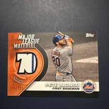 2020 TOPPS MAJOR LEAGUE MATERIAL PETE ALONSO BLACK PARALLEL RELIC CARD #/199 