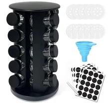 Revolving Spice Organizer - 20-Jar Spice Carousel Tower - Cabinet Rack ROUND