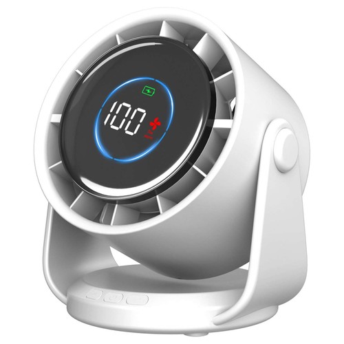 Rintea Desk Fan, Ultra Quite Table Fan with 11 Speeds, 5400mAh Rechargeable