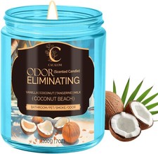 Coconut Odor Eliminating Candles, Pet Scented Candles for Home, 1 Count, Blue