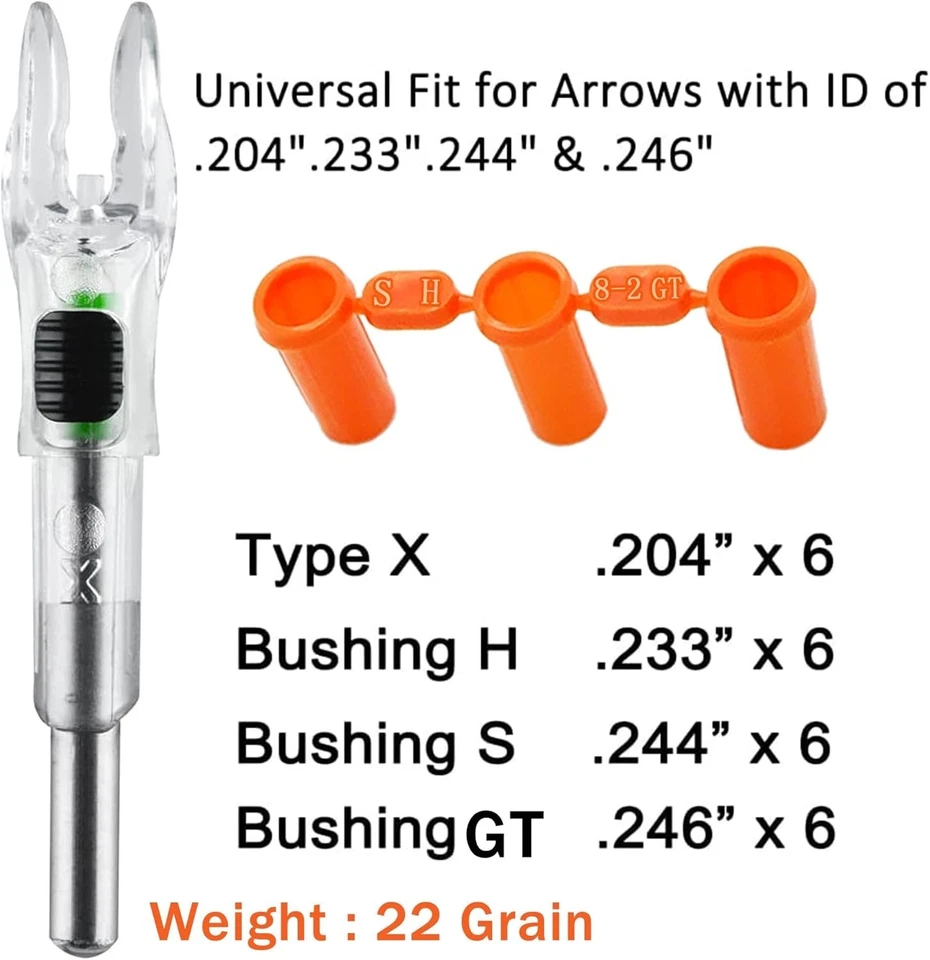KEAUP 6 PIEZAS X levas iluminadas para flechas con .204 .233 .244 .246 diámetro interior con Foto 4 de 4