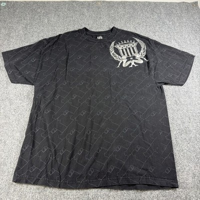 Vintage Y2K Silver Star Gun Winged Woman T Shirt Mens 2XL USA Grunge